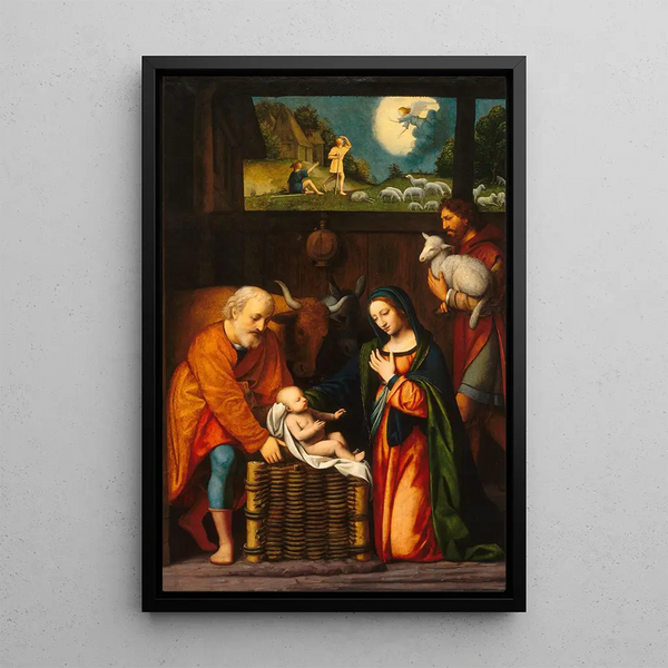 Reproduction of the painting Adoration of the Child Jesus and Annunciation to the shepherds - Bernardino Luini