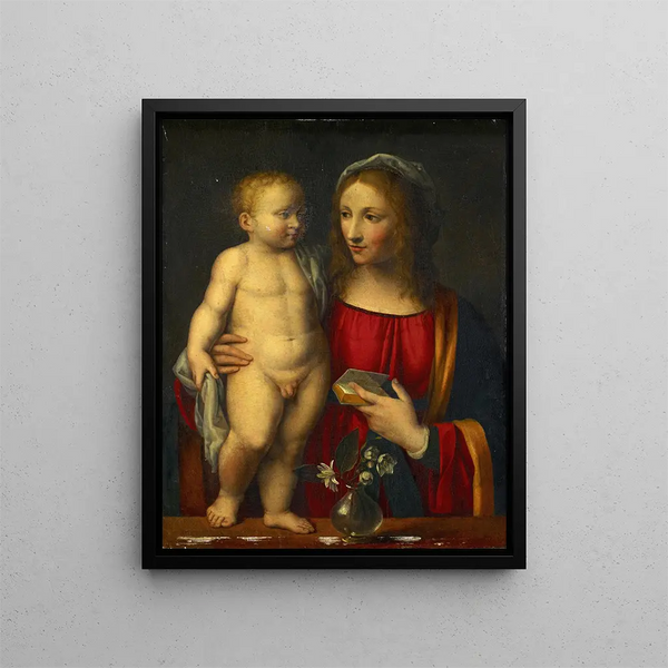 Virgin and Child Painting - Bernardino Luini — framed artwork on a wall
