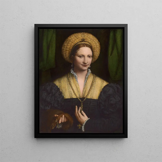 Portrait of a Lady - Bernardino Luini — framed artwork on a wall