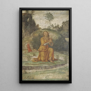 Procris praying to Diana - Bernardino Luini — framed artwork on a wall