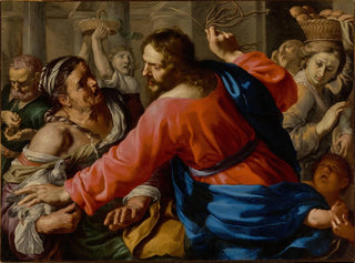 Le Christ chassant les marchands du Temple - Bernardino Mei — artwork view