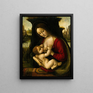 Virgin and Child - Bernardino dei Conti — framed artwork on a wall