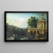 Caprice architectural with a palace - Bernardo Bellotto — framed artwork on a wall