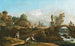 Landscape capriccio with classical and medieval motifs and some buildings of Dresden - Bernardo Bellotto — artwork view