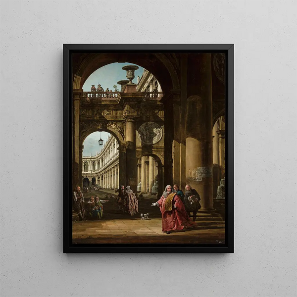 Self-portrait in Venetian Procurator Costume - Bernardo Bellotto — framed artwork on a wall