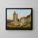 The Ruins of the Old Kreuzkirche in Dresden - Bernardo Bellotto — framed artwork on a wall