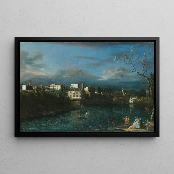 Vaprio d'Adda painting - Bernardo Bellotto — framed artwork on a wall