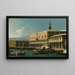 Venice Painting A view of the mole to the west with the Doge's Palace and the south side of the Piazzetta - Bernardo Bellotto — framed artwork on a wall