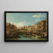 Venice Grand Canal with Rialto Bridge seen from the south - Bernardo Bellotto — framed artwork on a wall