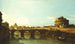 View of the Tiber in Rome with Castel Sant'Angelo - Bernardo Bellotto — artwork view