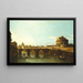 View of the Tiber in Rome with Castel Sant'Angelo - Bernardo Bellotto — framed artwork on a wall