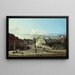 View of Pirna with Sonnenstein Fortress - Bernardo Bellotto — framed artwork on a wall