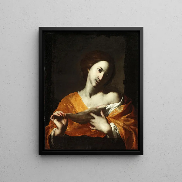 Sainte Agathe - Bernardo Cavallino — framed artwork on a wall