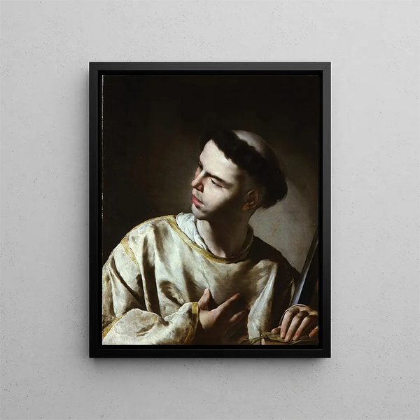 Saint-Laurent Painting - Bernardo Cavallino — framed artwork on a wall