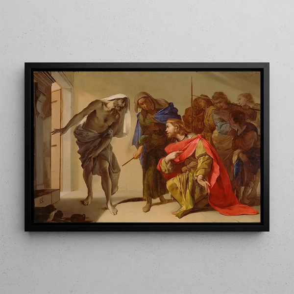 L'Ombre de Samuel invoquée par Saül - Bernardo Cavallino — framed artwork on a wall