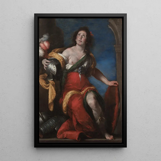 Allegorical figure - Bernardo Strozzi — framed artwork on a wall
