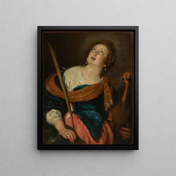Saint Cecilia - Bernardo Strozzi — framed artwork on a wall
