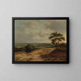 Landscape near Bergen with military camp - Bernardus Gerardus ten Berge — framed artwork on a wall