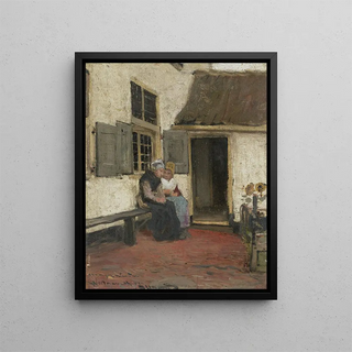 Gossip of Neighborhood - Bernardus Johannes Blommers — framed artwork on a wall