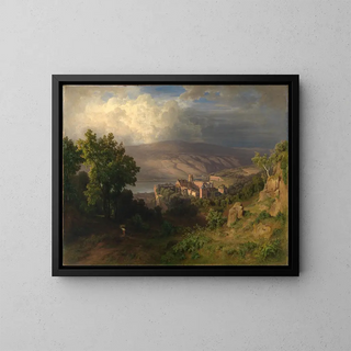 View of Heidelberg - Bernhard Fries — framed artwork on a wall