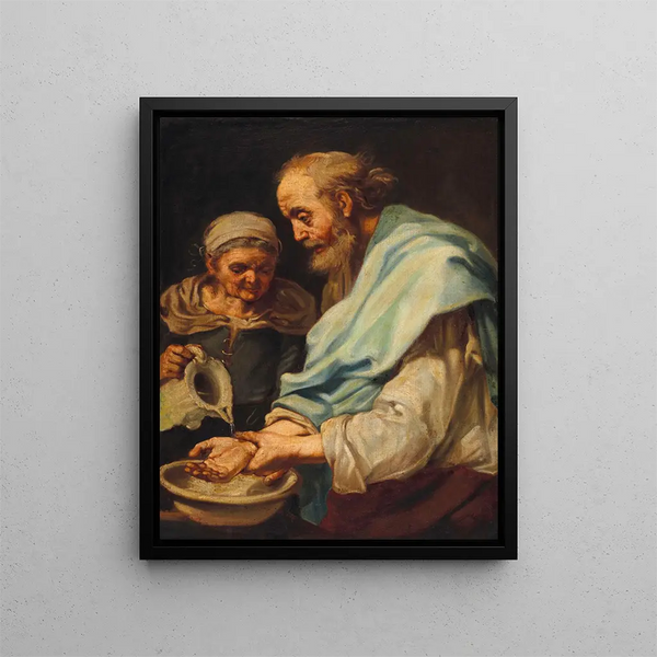 Le lavage des mains - Bernhard Keil — framed artwork on a wall