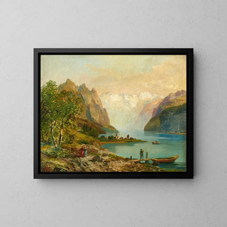 Lake Wallenstadt - Bernhard Mühlig — framed artwork on a wall