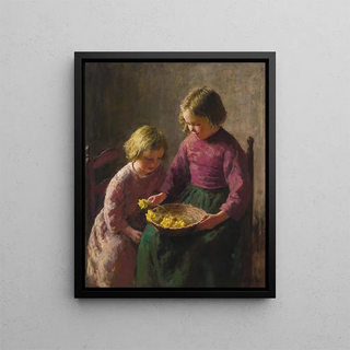 The flower basket - Bernhard Pothast — framed artwork on a wall