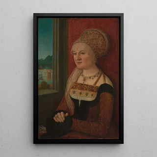 Portrait of a Woman - Bernhard Strigel — framed artwork on a wall