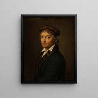 Portrait of Thorvaldsen - Bernhard von Guérard — framed artwork on a wall