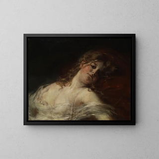 Girl at Rest - Bernhard Zeckendorf — framed artwork on a wall