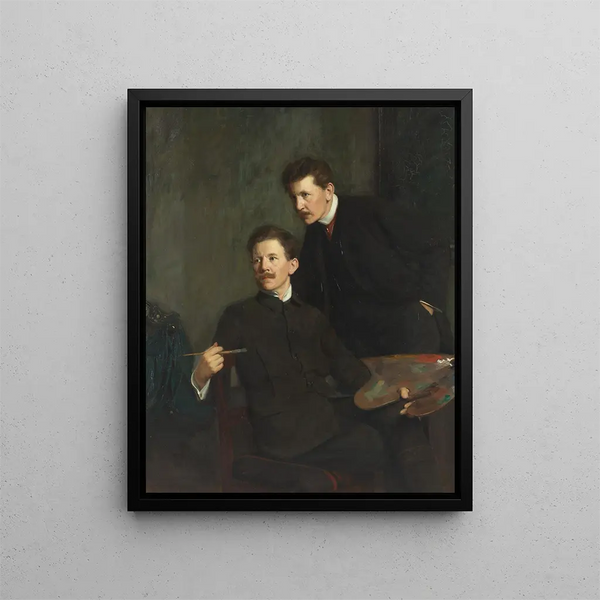 Double portrait of the brothers Bernhard and Emil Sterman - Bernhard Störmann — framed artwork on a wall