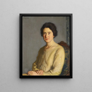 Portrait of Woman - Bernhard Störmann — framed artwork on a wall