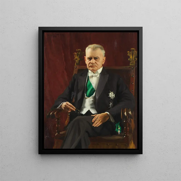Portrait of Governor Henning Elmquist - Bernhard Störmann — framed artwork on a wall