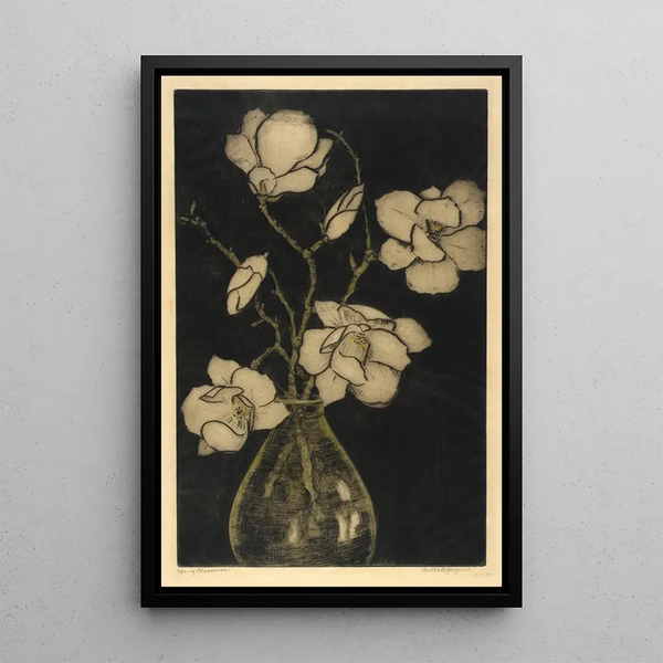 Spring Flowers Painting - Bertha Jaques — framed artwork on a wall