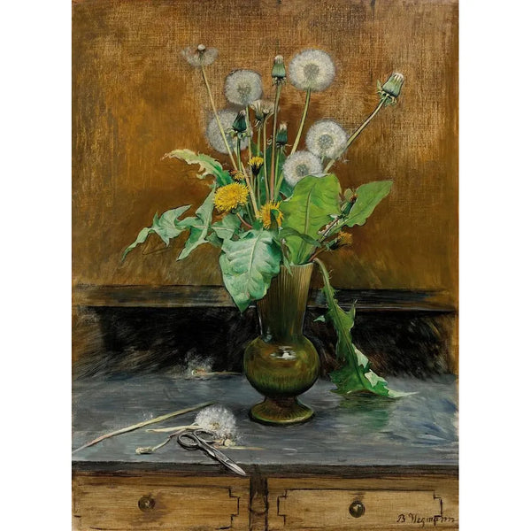 Dandelions - Bertha Wegmann — framed artwork on a wall