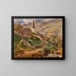 A view of Bad Hofgastein - Bertha von Tarnoczy — framed artwork on a wall