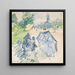 a woman sitting on a bench on Avenue du Bois - Berthe Morisot — framed artwork on a wall