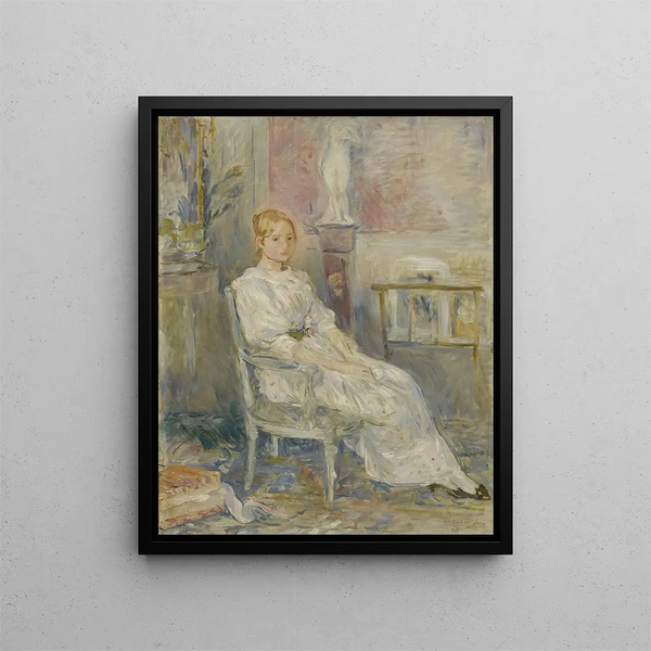 Alice Gamby in the living room - Berthe Morisot — framed artwork on a wall
