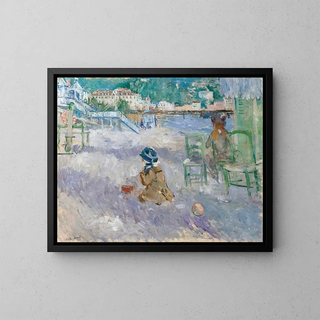 Beach of Nice - Berthe Morisot — framed artwork on a wall