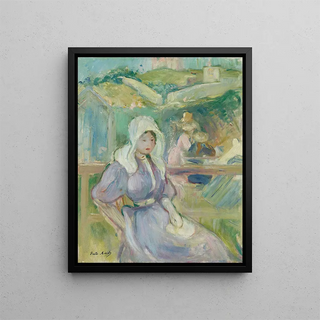 On the beach of Portrieux - Berthe Morisot — framed artwork on a wall
