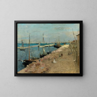 Le port de Cherbourg - Berthe Morisot — framed artwork on a wall