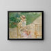 Young woman knitting - Berthe Morisot — framed artwork on a wall