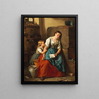 The Letter - Berthold Woltze — framed artwork on a wall