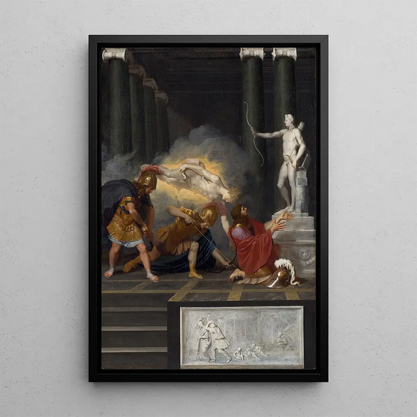 Achille blessé au talon - Bertholet Flémalle — framed artwork on a wall