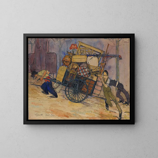 The moving of Carl Frisendahl in Montparnasse, Paris - Bertil Lybeck — framed artwork on a wall