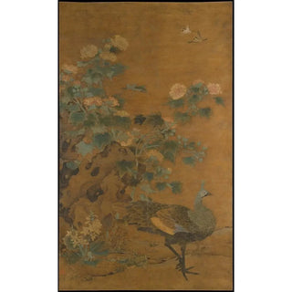 Reproduction of the painting Paonne et hibiscus - Bian Lu