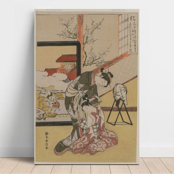 Benevolence - Courtesan shaving her servant's neck (Five Confucian virtues) - Suzuki Harunobu