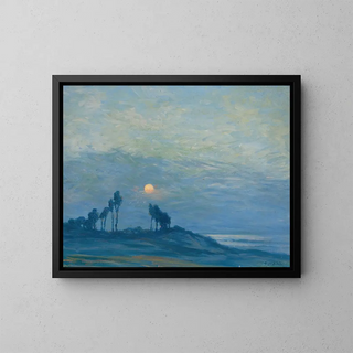 Sunset over the trees - Birger Sandzén — framed artwork on a wall