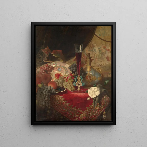 Still life with fruits - Blaise-Alexandre Desgoffe — framed artwork on a wall