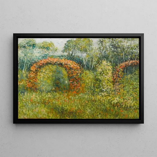 The Rose Garden of Giverny - Blanche Hoschedé-Monet — framed artwork on a wall